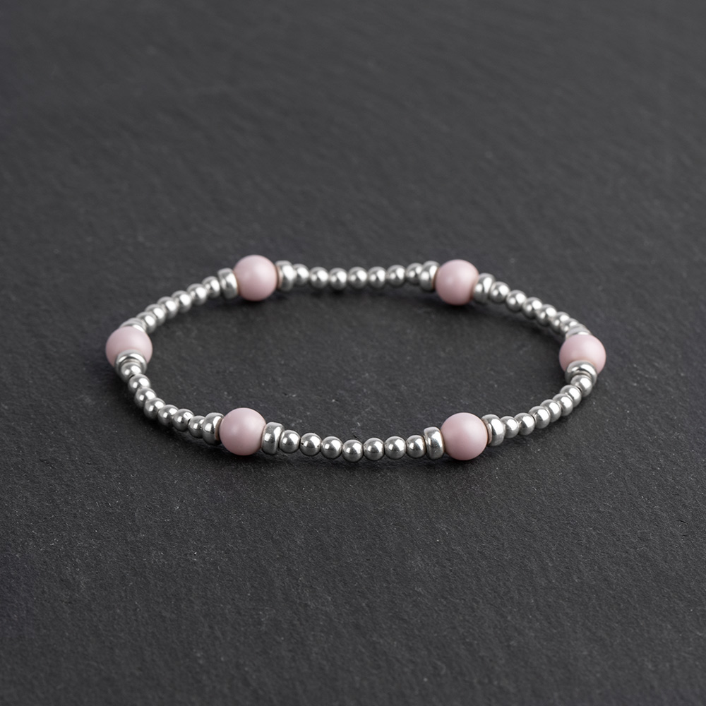 Pale Pink Pearls & Sterling Silver Bracelet | Ladies Bracelets | Handmade