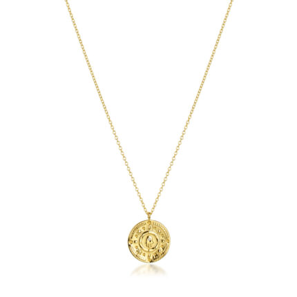 Hamsa Gold Coin Pendant Necklace | Megberry Jewellery